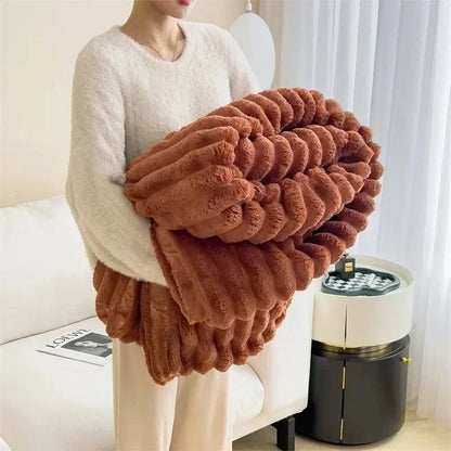 Cosy Coral Velvet Plush Blanket