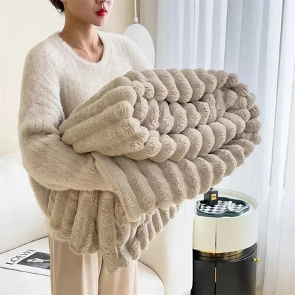 Cosy Coral Velvet Plush Blanket