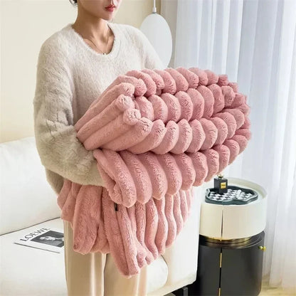 Cosy Coral Velvet Plush Blanket